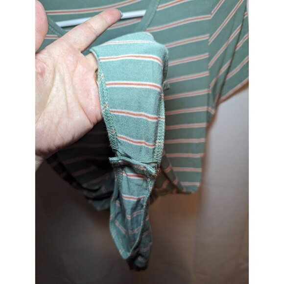 HEART & HIPS Bodysuit Striped Light Green Women's Size Large - Picture 7 of 12